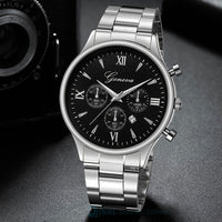 Black Wrist Watch Men Watches Business Fashion New Wristwatch Stainless Steel Male Quartz Watch For Men Clock Hour With Calendar