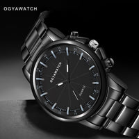 Luxury New Business Watches Men Fashion Black Full Steel Watch Men Male relogio masculino Watch erkek kol saati High quality