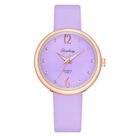 Female's Watches Women Chic Elegant Luxury Artificial Diamond Quartz Wristwatches Colorful Strap Round Analog Pointer Watch 233