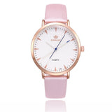 New Fashion Female's Watches Pink Leather Girl Wristwatches Elegant Diamond Quartz Clock Round Case hour bayan kol saati relogi