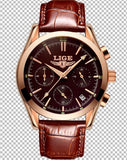 2017 New Fashion Man Watches Top Luxury LIGE Brand Quartz-watch Leather Strap Waterproof Male Business Watches relogio masculino