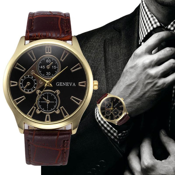 2018 Hot men Watches Retro Design Leather Band Analog Alloy Quartz Wrist Watch Top Gifts Dropshipping B50