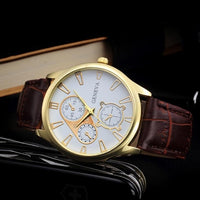 2018 Hot men Watches Retro Design Leather Band Analog Alloy Quartz Wrist Watch Top Gifts Dropshipping B50