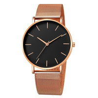 Women Watches Black Watch Fashion Quartz Wristwatch Woman Mesh Band Simple Watches Luxury Ladies Clock Reloj Mujer montre femme